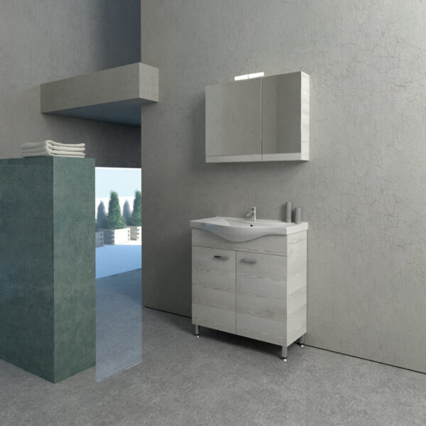 Cronos I - Έπιπλο Μπάνιου Επιδαπέδιο Λάκα MDF Μ100xΠ46xΥ73 cm με νιπτήρα