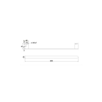 LUME-12 Πετσετοθήκη μπάνιου μονή 80 cm Gun Metal (Grey) - Image 2