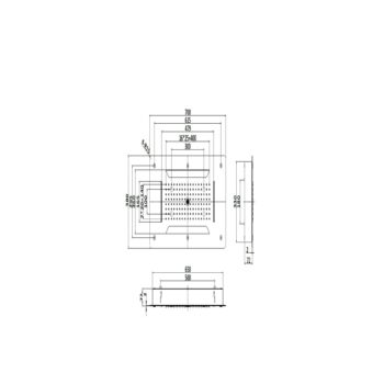 PURITY-01 Κεφαλή ντους εντοιχισμού 70x38cm Black με φωτισμό LED - Image 4