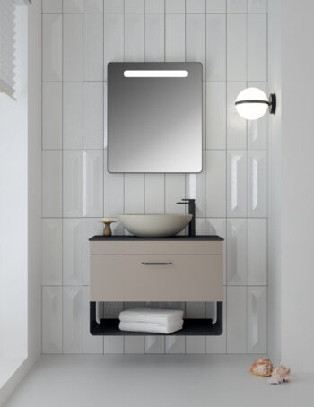 Puro III - Έπιπλο Μπάνιου Κρεμαστό Λάκα MDF Μ100xΠ45xΥ55 cm με νιπτήρα