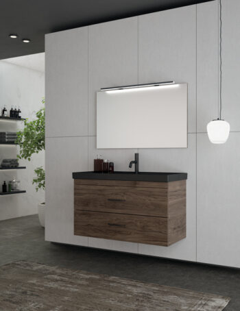 Shape I - Έπιπλο Μπάνιου Κρεμαστό Λάκα MDF Μ100xΠ45xΥ55 cm με νιπτήρα