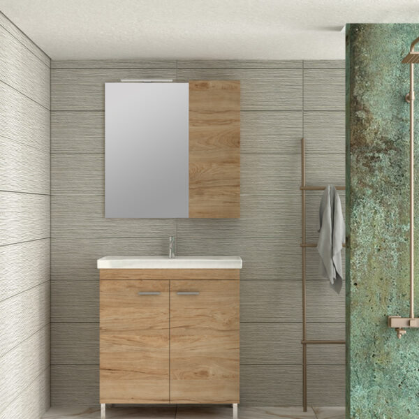 Argo II - Έπιπλο Μπάνιου Επιδαπέδιο Λάκα MDF Μ100xΠ45xΥ83 cm με νιπτήρα