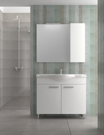 Cronos II - Έπιπλο Μπάνιου Επιδαπέδιο Λάκα MDF Μ100xΠ46xΥ73 cm με νιπτήρα