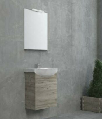 Cronos III - Έπιπλο Μπάνιου Κρεμαστό Λάκα MDF Μ50xΠ39,5xΥ65 cm με νιπτήρα