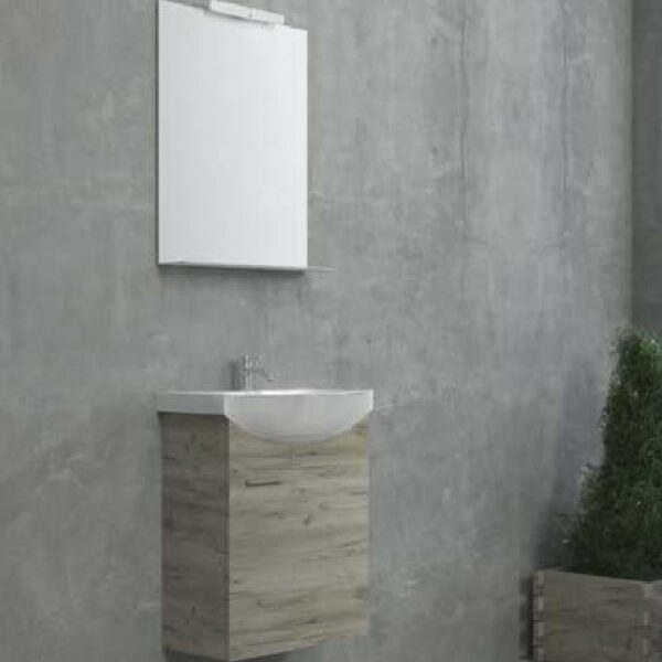 Cronos III - Έπιπλο Μπάνιου Κρεμαστό Λάκα MDF Μ50xΠ39,5xΥ65 cm με νιπτήρα