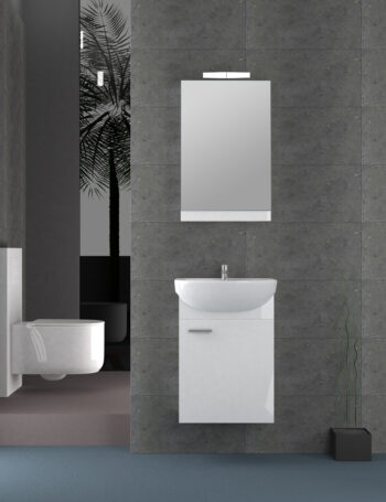 Cronos IV - Έπιπλο Μπάνιου Κρεμαστό Λάκα MDF Μ50xΠ39,5xΥ65 cm με νιπτήρα