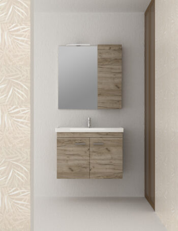 Emily II - Έπιπλο Μπάνιου Κρεμαστό Λάκα MDF Μ100xΠ45xΥ55 cm με νιπτήρα