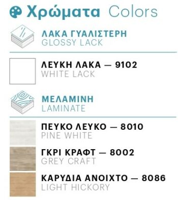 Emily III - Έπιπλο Μπάνιου Κρεμαστό Λάκα MDF Μ50xΠ33,5xΥ55 cm με νιπτήρα