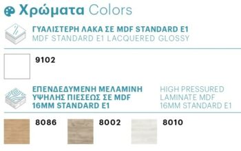 Emily I - Έπιπλο Μπάνιου Κρεμαστό Λάκα MDF Μ100xΠ45xΥ55 cm με νιπτήρα
