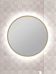 Chroma - Καθρέπτης στρογγυλός με φωτισμό LED και πλαίσιο Ø80cm Bronze