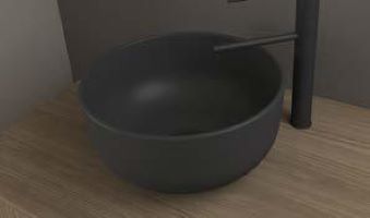 Aqua - Νιπτήρας επικαθήμενος Ø33 cm Black Matt