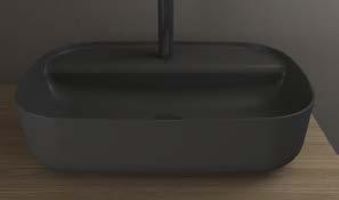 Aqua - Νιπτήρας επικαθήμενος 60x40 cm Black Matt