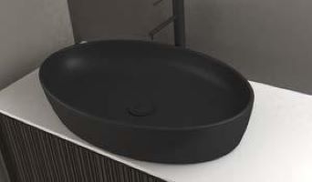 One - Νιπτήρας επικαθήμενος 67x42,5 cm Black Matt