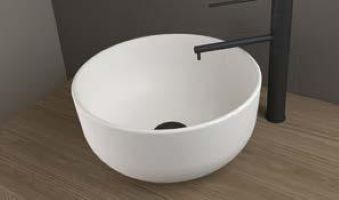 Aqua - Νιπτήρας επικαθήμενος Ø33 cm White Matt