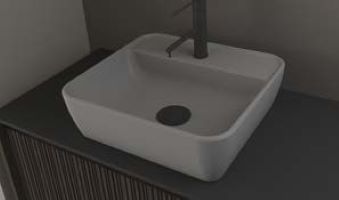 One U - Νιπτήρας επικαθήμενος 46x42 cm Grey Matt