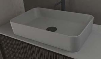 Hera - Νιπτήρας επικαθήμενος 60x38 cm Grey Matt