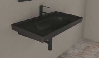 Arya - Νιπτήρας κρεμαστός Black Matt 80x45x14 cm