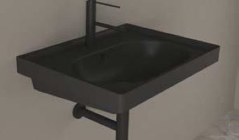 Arya - Νιπτήρας κρεμαστός Black Matt 60x45x14 cm
