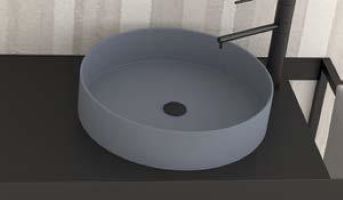 Zoom Round Mozart - Νιπτήρας επικαθήμενος Ø39 cm Grey-Blue
