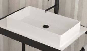 Zoom Square White - Νιπτήρας επικαθήμενος 50x30 cm White