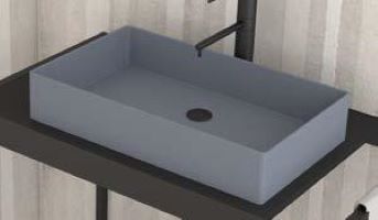 Zoom Square Mozart - Νιπτήρας επικαθήμενος 50x30 cm Grey-Blue