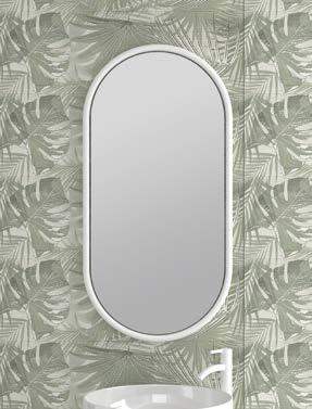 Savvopoulos Ivy Oval - Καθρέπτης οβάλ με μεταλλικό πλαίσιο 45x80cm White