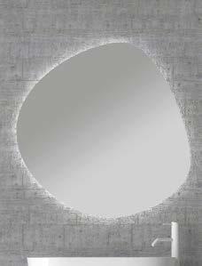 Savvopoulos Stone - Καθρέπτης ασύμμετρος με φωτισμό LED 80x79,6cm