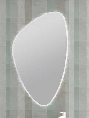 Savvopoulos Hera - Καθρέπτης ασύμμετρος με φωτισμό LED και πλαίσιο 97x66cm White