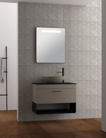 Puro III - Έπιπλο Μπάνιου Κρεμαστό Λάκα MDF Μ100xΠ45xΥ55 cm με νιπτήρα