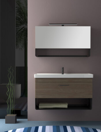 Puro I - Έπιπλο Μπάνιου MDF Κρεμαστό Μ100xΠ45xΥ55 cm με νιπτήρα