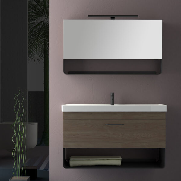 Puro I - Έπιπλο Μπάνιου MDF Κρεμαστό Μ100xΠ45xΥ55 cm με νιπτήρα