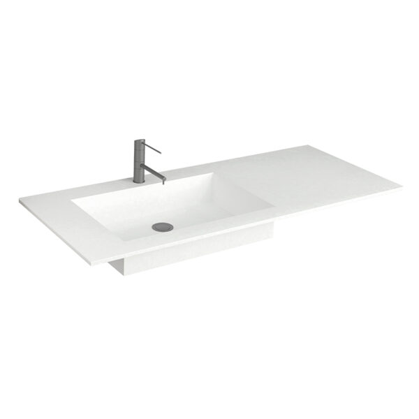 Νιπτήρας Solid Surface ένθετος White Μ121xΠ51xΥ11 cm