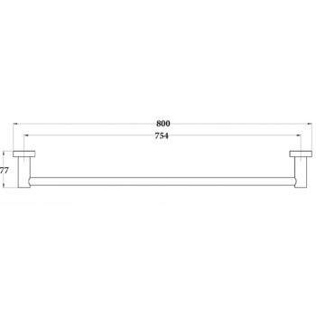 MUSA-15 Πετσετοθήκη μπάνιου μονή 80 cm Black - Image 2