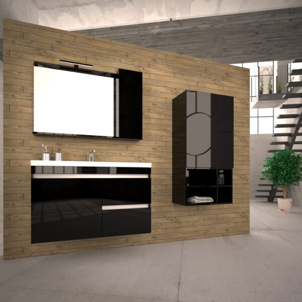 Blend II - Έπιπλο Μπάνιου Μελαμίνη MDF Κρεμαστό Μ100xΠ45xΥ60 cm με νιπτήρα