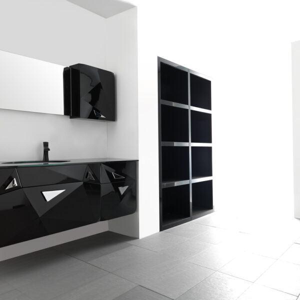 Diamond II - Έπιπλο Μπάνιου MDF Κρεμαστό Μ152xΠ51,5xΥ55 cm με νιπτήρα