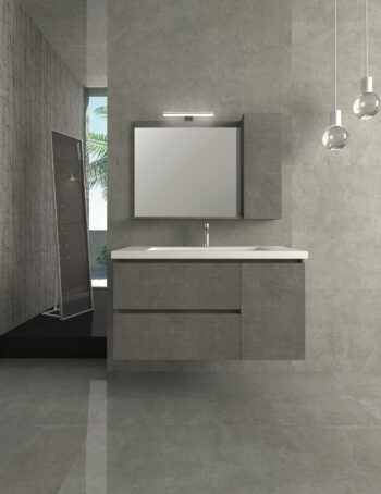 Funky I - Έπιπλο Μπάνιου Μελαμίνη MDF Κρεμαστό Μ86xΠ51,5xΥ55 cm με νιπτήρα