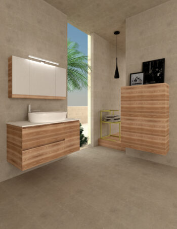Funky II - Έπιπλο Μπάνιου Λάκα MDF Κρεμαστό Μ106xΠ51,5xΥ55 cm με νιπτήρα