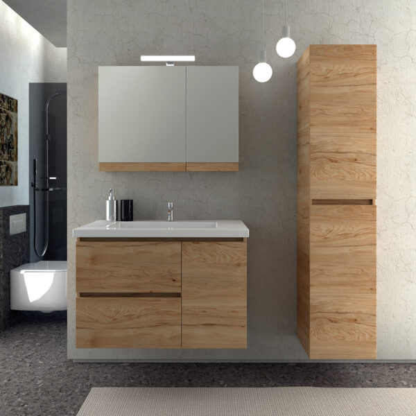 Funky IV - Έπιπλο Μπάνιου Μελαμίνη MDF Κρεμαστό Μ86xΠ51,5xΥ55 cm με νιπτήρα
