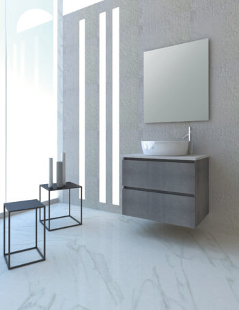 Funky V - Έπιπλο Μπάνιου Λάκα MDF Κρεμαστό Μ71xΠ51,5xΥ55 cm με νιπτήρα