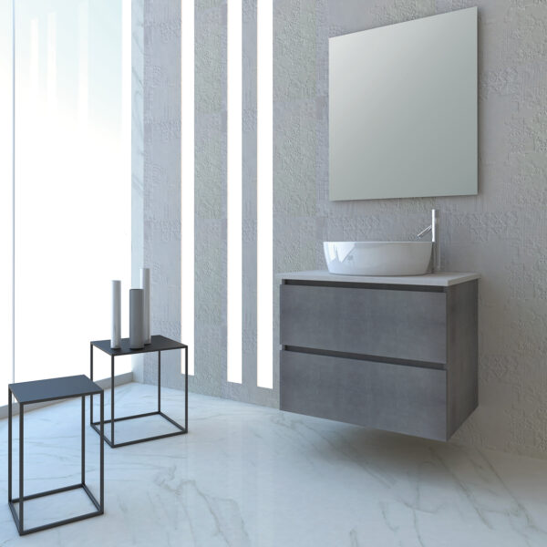 Funky V - Έπιπλο Μπάνιου Μελαμίνη MDF Κρεμαστό Μ71xΠ51,5xΥ55 cm με νιπτήρα