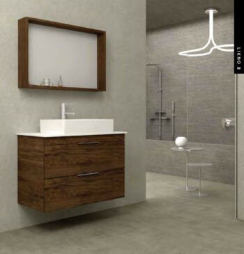 Likno II - Έπιπλο Μπάνιου Λάκα MDF Κρεμαστό Μ98xΠ45xΥ55 cm με νιπτήρα