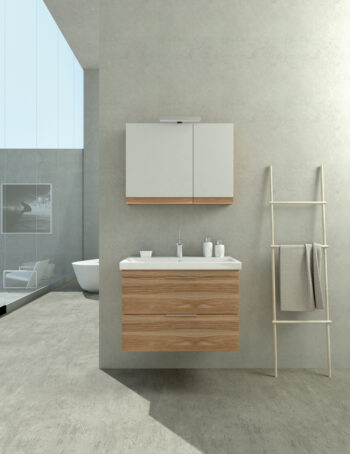 Likno III - Έπιπλο Μπάνιου Λάκα MDF Κρεμαστό Μ80xΠ45xΥ55 cm με νιπτήρα