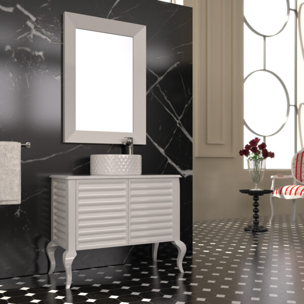 La Romanza - Έπιπλο Μπάνιου MDF Επιδαπέδιο Μ90,5xΠ46xΥ75 cm με νιπτήρα