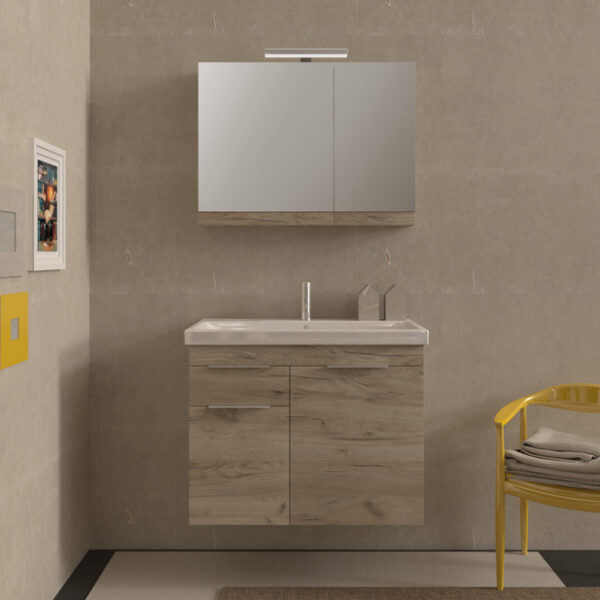 Pegasus II - Έπιπλο Μπάνιου Λάκα MDF Κρεμαστό Μ80xΠ45xΥ60 cm με νιπτήρα