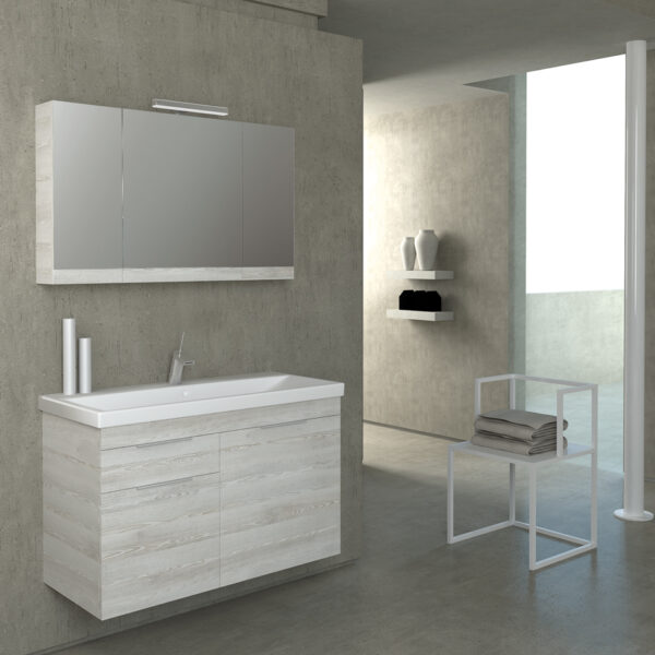 Pegasus III - Έπιπλο Μπάνιου Λάκα MDF Κρεμαστό Μ100xΠ45xΥ60 cm με νιπτήρα