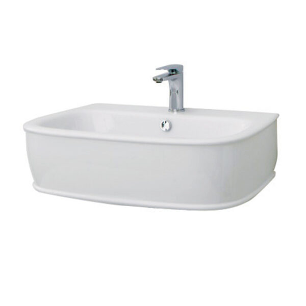 Azuley 72 - Νιπτήρας πορσελάνης επικαθήμενος Μ72xΠ50xΥ20 cm White