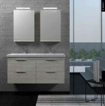 Likno V - Έπιπλο Μπάνιου Λάκα MDF Κρεμαστό Μ120xΠ45xΥ55 cm με νιπτήρα