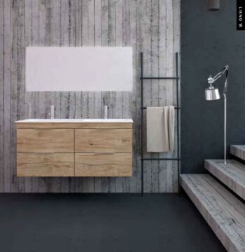 Likno VI - Έπιπλο Μπάνιου Λάκα MDF Κρεμαστό Μ120xΠ45xΥ55 cm με νιπτήρα