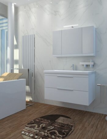 Likno I - Έπιπλο Μπάνιου Μελαμίνη MDF Κρεμαστό Μ100xΠ45xΥ55 cm με νιπτήρα
