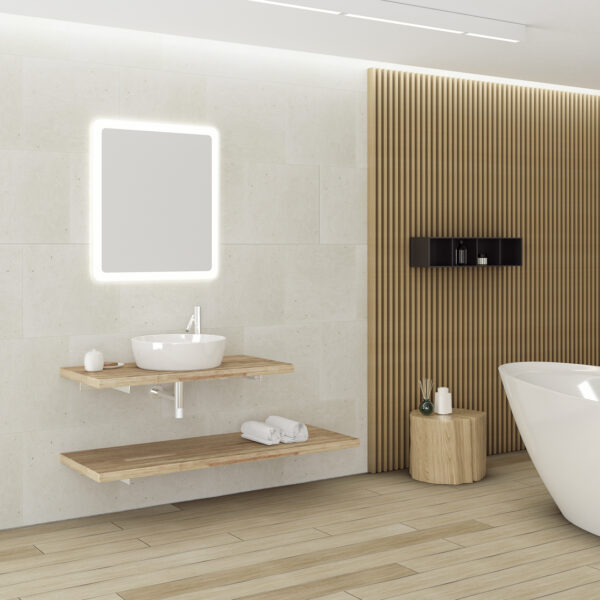 X Wood I - Έπιπλο Μπάνιου Κρεμαστό Μ120xΠ50 cm με νιπτήρα